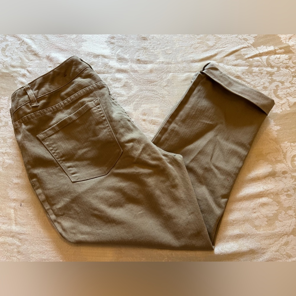 Coldwater Creek Tan Cropped Denim Jeans cuffed